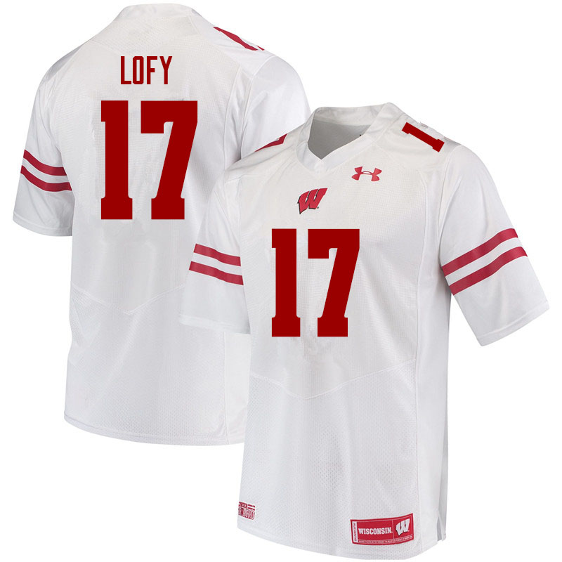 Men #17 Max Lofy Wisconsin Badgers College Football Jerseys Sale-White